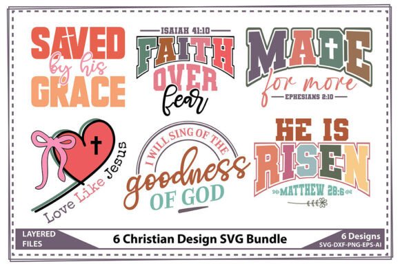 6 Christian Design SVG Bundle: Perfect for Crafts and Graphics