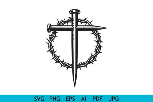Christian Cross Crown: A Versatile Graphics Asset for Crafts