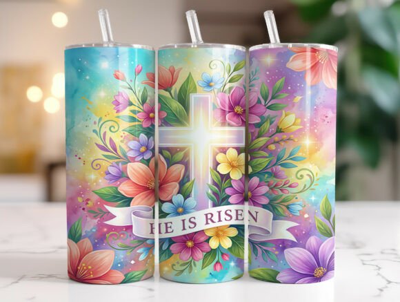Christian Easter Cross Pastel Tumbler Graphics for Wraps
