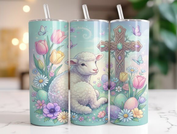 Christian Easter He is Risen Tumbler PNG for Graphics & Wraps