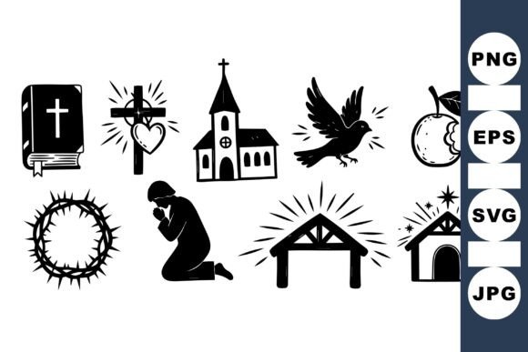 Christian Faith Icon SVG Set for Graphics and Crafts
