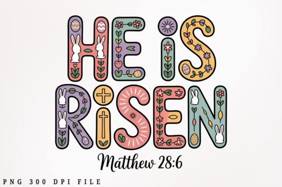 Christian He is Risen Easter Graphics for Illustrations