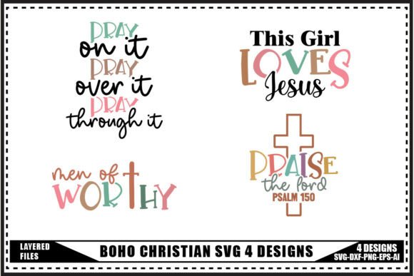 Christian Svg, Faith Svg 4 Designs for Crafts and Graphics