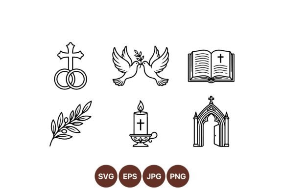 Christian Wedding Icon Clipart: A Must-Have for Graphics and Illustrations