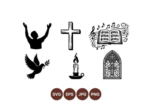 Christian Worship Symbols Clipart: Ideal Graphics for Branding