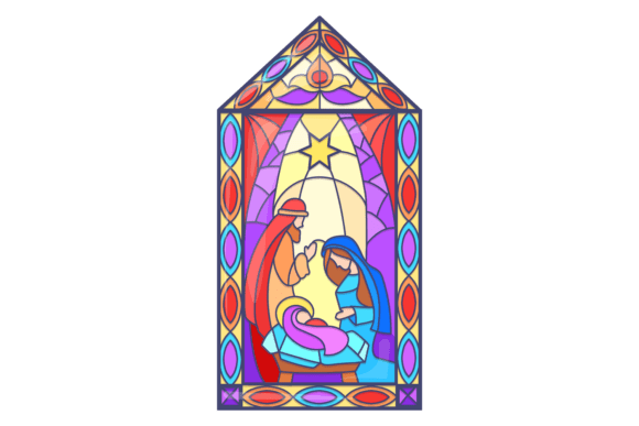 Church Window with Stained Glass Christi: A Versatile Graphic for Branding