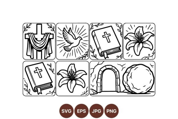 Easter Christian Symbols SVG: Perfect for Modern Graphics