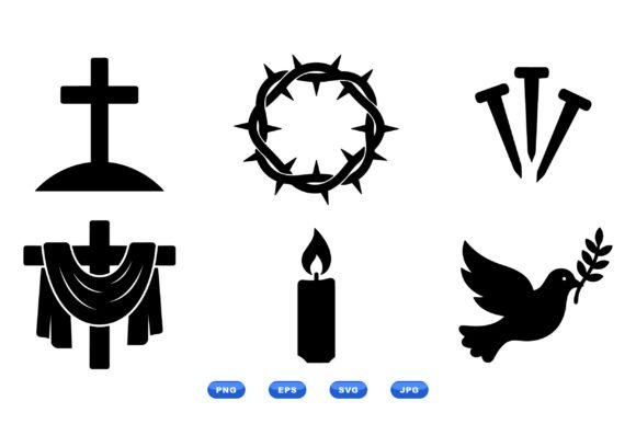 Easter Religious SVG Icons for Graphics and Crafts