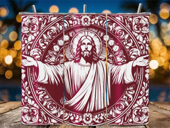Jesus Christ Floral Mandala: A Versatile Graphics Asset