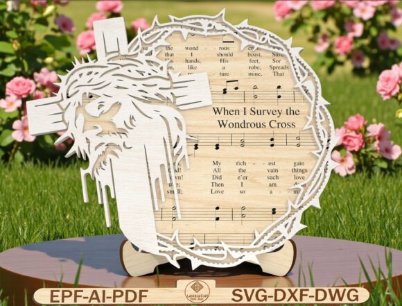 Jesus Face Cross Plaque: A Laser Cut Design for Faithful Creations