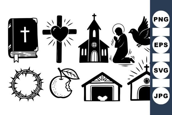 Religious Christian SVG Clipart Set for Crafts & Graphics