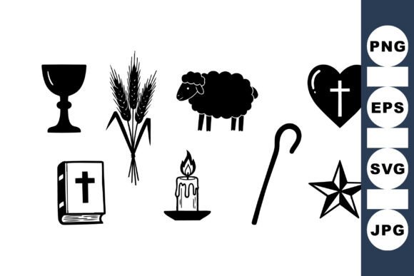 Religious Symbol Clipart Set: Perfect for Crafts and Graphics