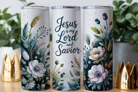Winter Floral Christian 20oz Tumbler Graphics